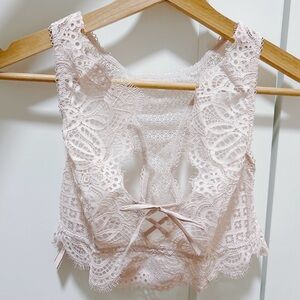Victoria’s Secret light pink lace racer back bralette